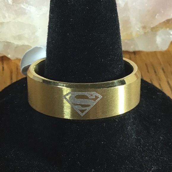 Boutique Other - 18K Gold Filled Superman Band Ring - Size 10